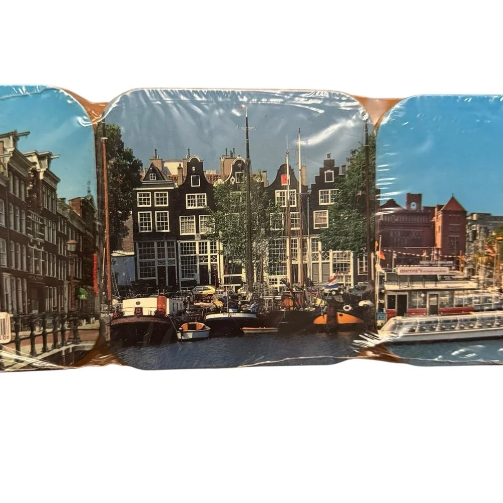 AMSTERDAM‎ Netherlands Vintage Travel Souvenir Collectible 6 Coasters Set C72Q
